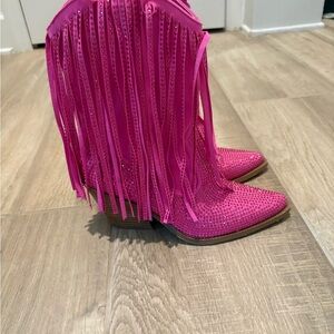 Jessica Simpson Pink Fringe Women's Boots 7.5 M
